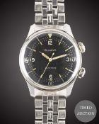 A RARE GENTLEMAN'S STAINLESS STEEL BULOVA SELFWINDING SUPER WATERPROOF BRACELET WATCH CIRCA 1960s,