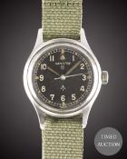 A GENTLEMAN'S STAINLESS STEEL BRITISH MILITARY HAMILTON RAF PILOTS WRIST WATCH CIRCA 1960s, WITH 