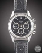A GENTLEMAN'S STAINLESS STEEL HEUER CLASSIC CARRERA CHRONOGRAPH WRIST WATCH DATED 2000, REF.