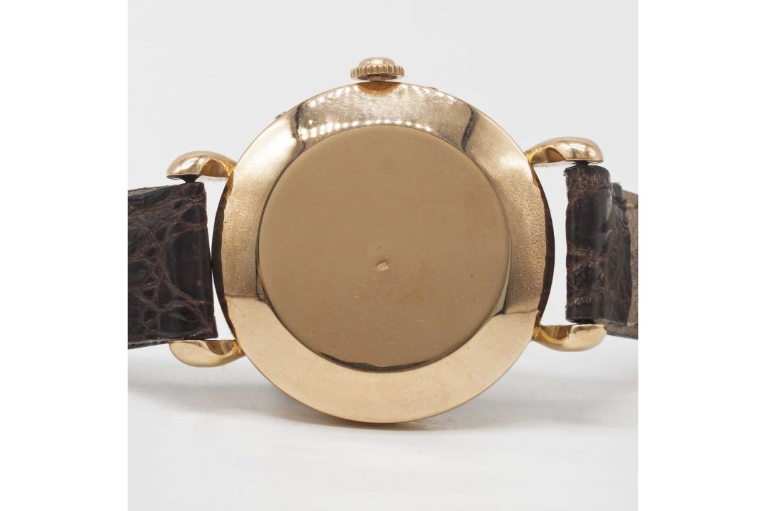 A GENTLEMAN'S LARGE SIZE 18K SOLID ROSE GOLD JAEGER LECOULTRE TRIPLE CALENDAR WRIST WATCH CIRCA - Image 5 of 7