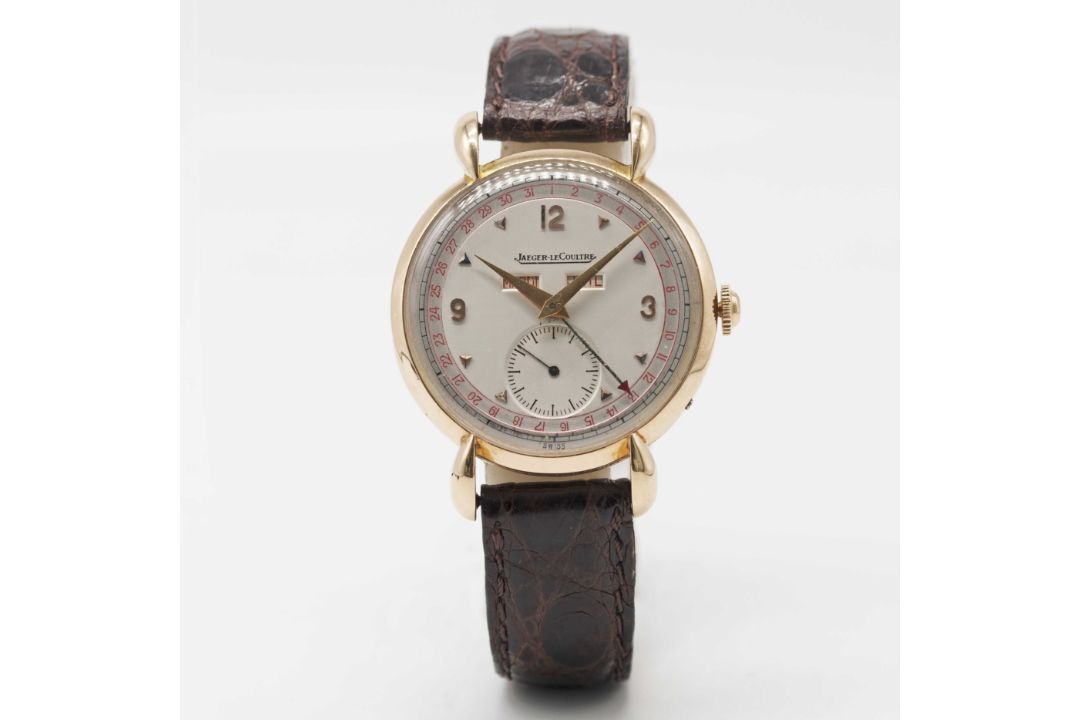 A GENTLEMAN'S LARGE SIZE 18K SOLID ROSE GOLD JAEGER LECOULTRE TRIPLE CALENDAR WRIST WATCH CIRCA - Image 2 of 7