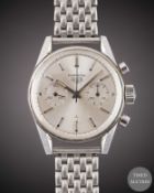 A GENTLEMAN'S STAINLESS STEEL HEUER CARRERA 45 CHRONOGRAPH BRACELET WATCH CIRCA 1960s, REF. 3647S