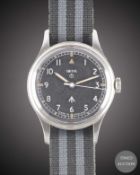 A GENTLEMAN'S STAINLESS STEEL BRITISH MILITARY SMITHS WRIST WATCH DATED 1968 Movement: 17J, manual