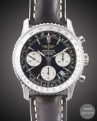 A GENTLEMAN'S STAINLESS STEEL BREITLING NAVITIMER CHRONOGRAPH WRIST WATCH DATED 2006, REF. A23322