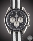 A GENTLEMAN'S UNWORN STAINLESS STEEL OMEGA SPEEDMASTER PROFESSIONAL 