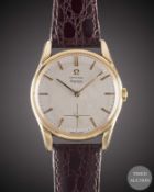 A GENTLEMAN'S 9CT SOLID GOLD OMEGA WRIST WATCH CIRCA 1964, RETAILED BY ASPREY WITH CO-SIGNED 