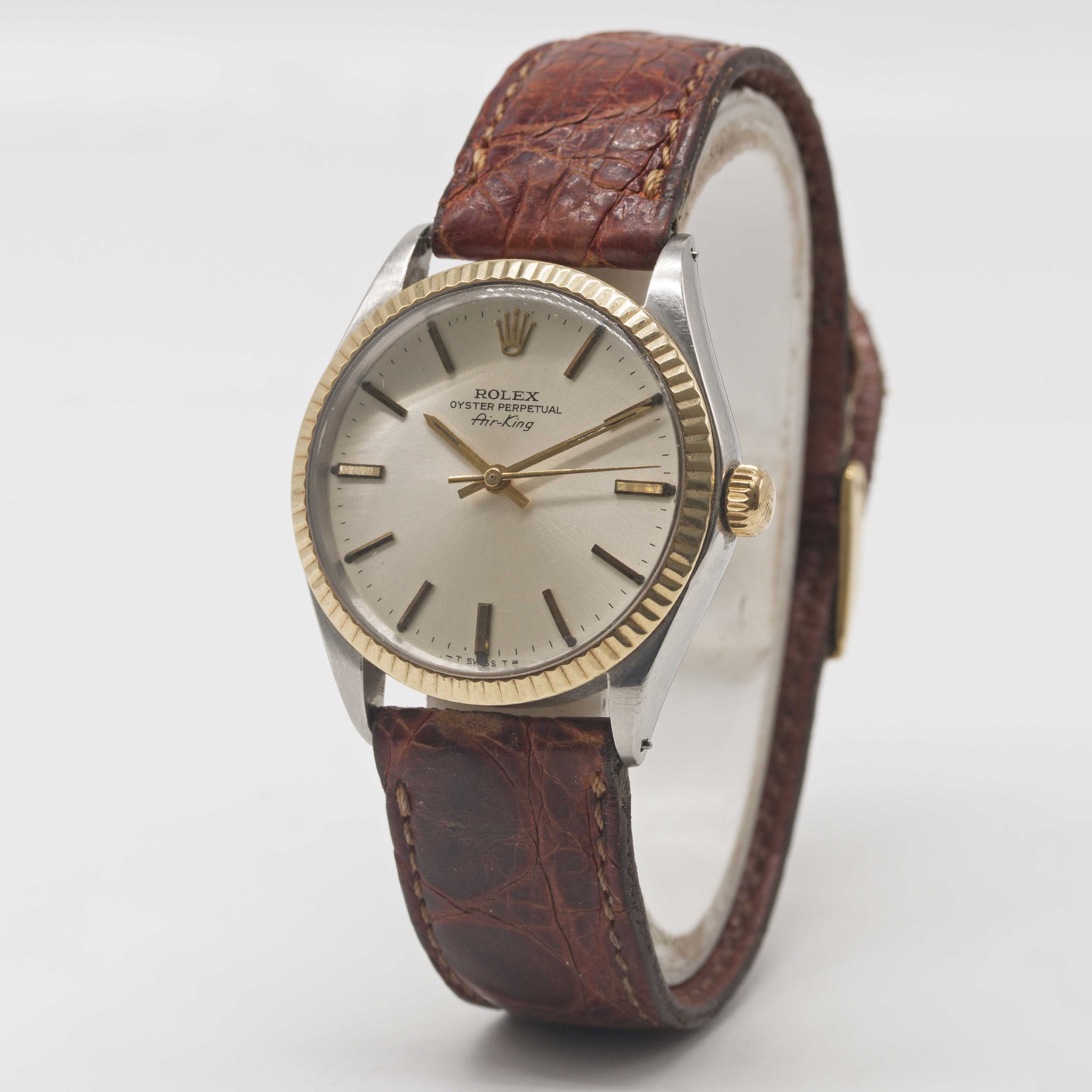 A GENTLEMAN'S STEEL & GOLD ROLEX OYSTER PERPETUAL AIR KING WRIST WATCH CIRCA 1973, REF. 5501 - Image 3 of 6