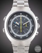 A GENTLEMAN'S STAINLESS STEEL OMEGA FLIGHTMASTER CHRONOGRAPH BRACELET WATCH CIRCA 1975, REF. 145.026