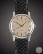 A GENTLEMAN'S STAINLESS STEEL OMEGA SEAMASTER WRIST WATCH CIRCA 1961, REF. 14759 SC-61 WITH GOLD 