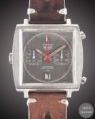 A GENTLEMAN'S STAINLESS STEEL HEUER MONACO AUTOMATIC CHRONOGRAPH WRIST WATCH CIRCA 1970, REF. 1133