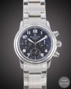A LADIES STAINLESS STEEL BLANCPAIN LEMAN FLYBACK CHRONOGRAPH BRACELET WATCH CIRCA 2000s, REF.