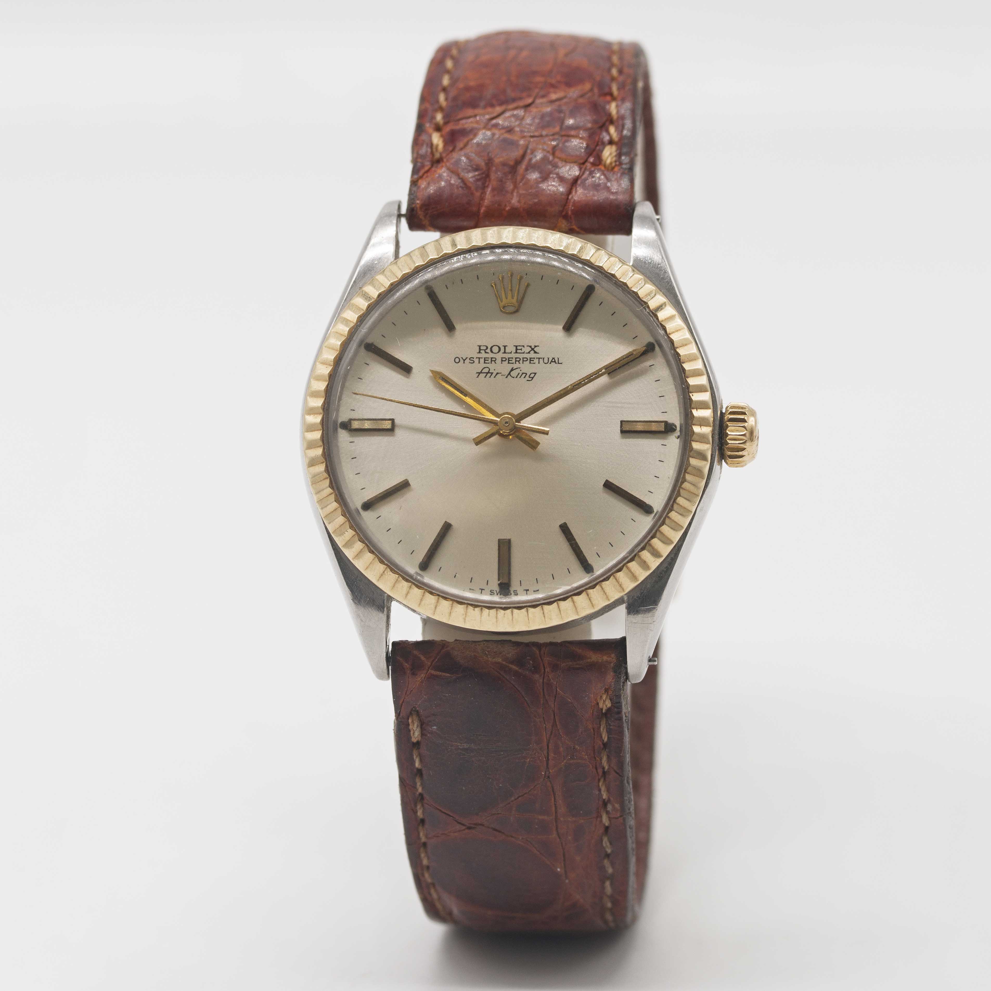 A GENTLEMAN'S STEEL & GOLD ROLEX OYSTER PERPETUAL AIR KING WRIST WATCH CIRCA 1973, REF. 5501 - Image 2 of 6