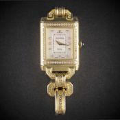 A FINE 18K SOLID GOLD & DIAMOND JAEGER LECOULTRE REVERSO PENDANT WATCH CIRCA 2000s, REF. 165.1.86
