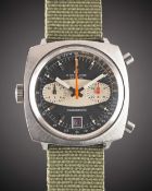 A GENTLEMAN'S STAINLESS STEEL BREITLING CHRONOMATIC CHRONOGRAPH WRIST WATCH CIRCA 1969, REF. 2111