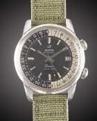 A GENTLEMAN'S STAINLESS STEEL ENICAR SHERPA SUPER JET GMT WRIST WATCH CIRCA 1960s, REF. 146/003 WITH