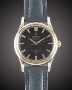 A GENTLEMAN'S STEEL & GOLD CAPPED OMEGA CONSTELLATION CHRONOMETER WRIST WATCH CIRCA 1961, REF. 14381