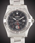 A GENTLEMAN'S UNWORN STAINLESS STEEL BREITLING AVENGER II GMT BRACELET WATCH DATED 2018, REF.
