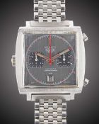 A GENTLEMAN'S STAINLESS STEEL HEUER MONACO AUTOMATIC CHRONOGRAPH BRACELET WATCH CIRCA 1970, REF.