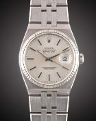 A GENTLEMAN'S STEEL & WHITE GOLD ROLEX OYSTERQUARTZ DATEJUST BRACELET WATCH CIRCA 1990, REF. 17014
