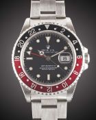 A GENTLEMAN'S STAINLESS STEEL ROLEX OYSTER PERPETUAL DATE GMT MASTER II 