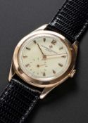 A RARE GENTLEMAN'S LARGE SIZE 18K SOLID ROSE GOLD VACHERON & CONSTANTIN WRIST WATCH CIRCA 1950s,