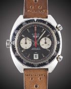 A GENTLEMAN'S STAINLESS STEEL HEUER AUTAVIA CHRONOGRAPH WRIST WATCH CIRCA 1970s, REF. 1163 