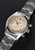 A RARE GENTLEMAN'S STAINLESS STEEL ROLEX OYSTER CHRONOGRAPH 