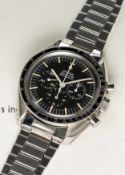A RARE GENTLEMAN'S STAINLESS STEEL OMEGA SPEEDMASTER PROFESSIONAL 