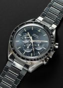 A VERY RARE GENTLEMAN'S STAINLESS STEEL OMEGA SPEEDMASTER 