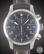 A GENTLEMAN'S STAINLESS STEEL FORTIS B-42 AUTOMATIC CHRONOGRAPH WRIST WATCH DATED 2008, REF. 656.