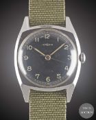 A GENTLEMAN'S STAINLESS STEEL LEMANIA CZECH MILITARY PILOTS WRIST WATCH CIRCA 1940s Movement: 17J,