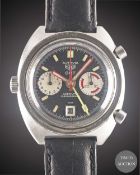 A GENTLEMAN'S STAINLESS STEEL HEUER AUTAVIA GMT AUTOMATIC CHRONOGRAPH WRIST WATCH CIRCA 1970s,