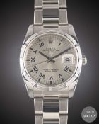 A GENTLEMAN'S SIZE STAINLESS STEEL ROLEX OYSTER PERPETUAL DATE BRACELET WATCH CIRCA 2007, REF.