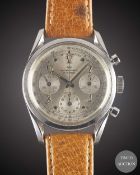 A GENTLEMAN'S STAINLESS STEEL WAKMANN CHRONOGRAPH WRIST WATCH CIRCA 1960s, WITH 