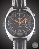 A GENTLEMAN'S STAINLESS STEEL HEUER AUTAVIA AUTOMATIC CHRONOGRAPH WRIST WATCH CIRCA 1970s, REF.