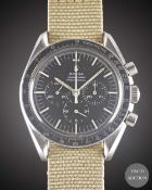 A RARE GENTLEMAN'S STAINLESS STEEL RHODESIAN MILITARY OMEGA SPEEDMASTER PROFESSIONAL 