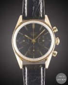 A RARE GENTLEMAN'S GOLD PLATED HEUER CARRERA CHRONOGRAPH WRIST WATCH CIRCA 1960s, REF. 2448N