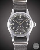 A GENTLEMAN'S BRITISH MILITARY VERTEX W.W.W. WRIST WATCH CIRCA 1940s, PART OF THE 