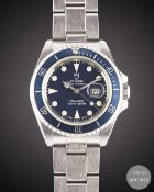 A LADIES STAINLESS STEEL ROLEX TUDOR PRINCE OYSTERDATE MINI SUB BRACELET WATCH CIRCA 1995, REF.