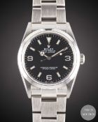 A GENTLEMAN'S STAINLESS STEEL ROLEX OYSTER PERPETUAL EXPLORER BRACELET WATCH CIRCA 2008, REF. 114270