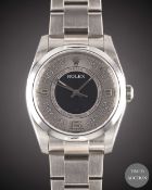 A GENTLEMAN'S SIZE STAINLESS STEEL ROLEX OYSTER PERPETUAL BRACELET WATCH CIRCA 2008, REF. 116000