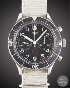 A GENTLEMAN'S STAINLESS STEEL GERMAN MILITARY HEUER BUND FLYBACK CHRONOGRAPH WRIST WATCH CIRCA 1970,