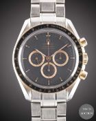 A GENTLEMAN'S STAINLESS STEEL & ROSE GOLD OMEGA SPEEDMASTER PROFESSIONAL 
