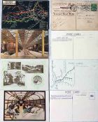 Selection of early London Underground POSTCARDS comprising 1908 map by Waterlow & Sons with