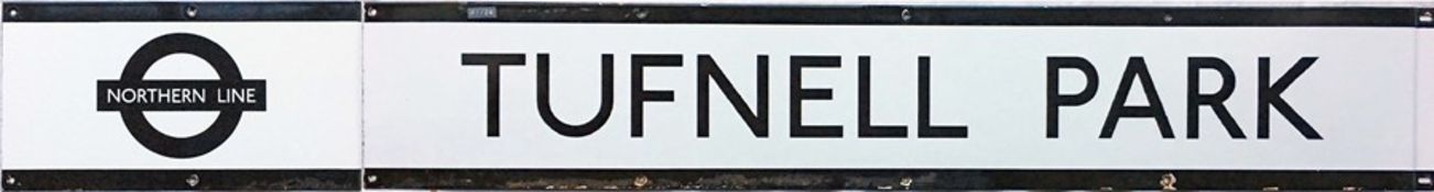 1950s/60s London Underground enamel FRIEZE PANEL from the platforms at Tufnell Park on the