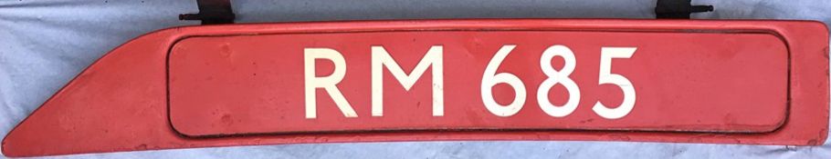 London Transport Routemaster bonnet FLEETNUMBER PLATE from RM 685. The original RM 685 entered