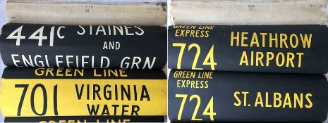 Pair of London Country (London Transport-manufactured) DESTINATION BLINDS for RF-type Green Line