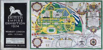 1924 British Empire Exhibition at Wembley official fold-out PLAN & MAP designed by Kennedy North