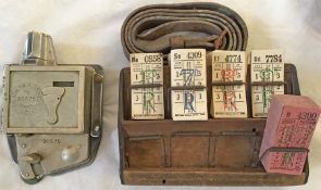 Bell Punch TICKET MACHINE, serial no 90675, complete with back-plate & separate leather strap,