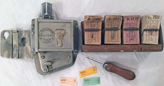 LGOC/London Transport BELL PUNCH TICKET MACHINE, serial no 40734, complete with backing plate with